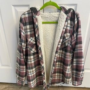 TATTOO Sherpa lined plaid jacket